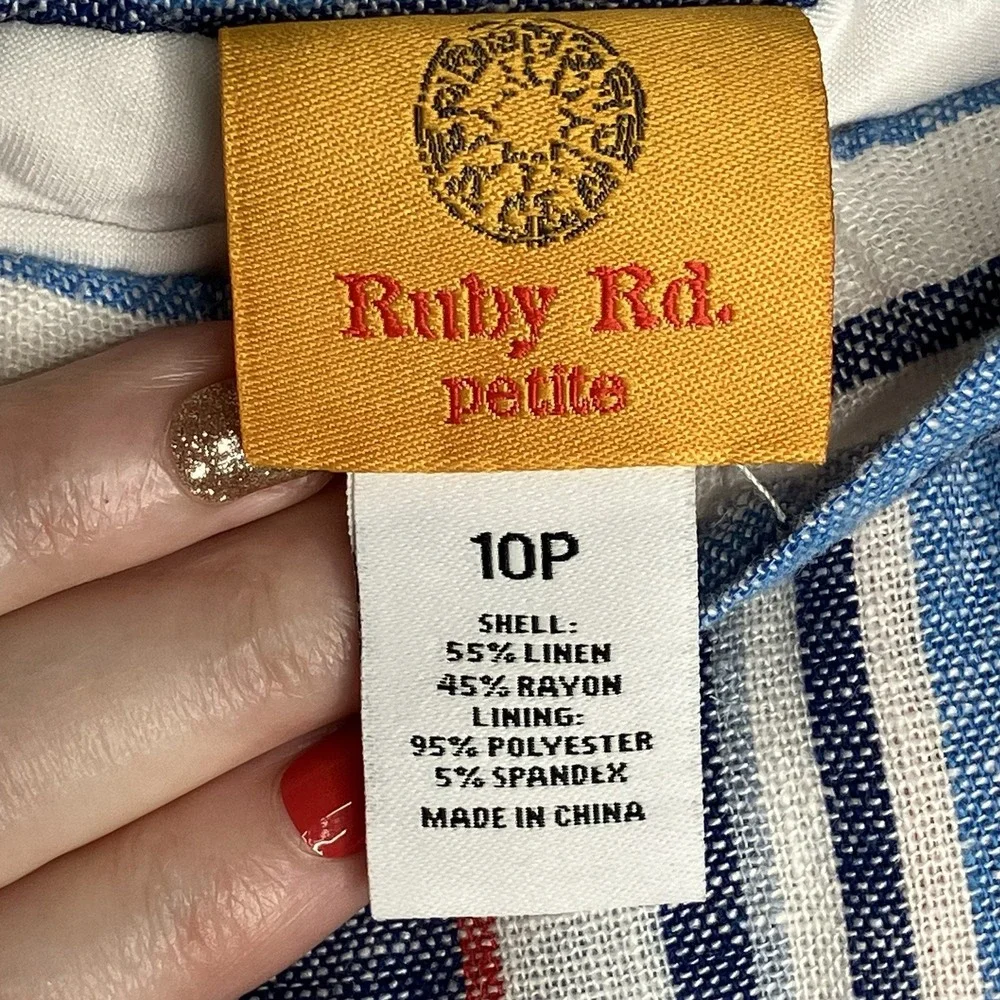 Ruby Rd. Linen‎ Blend Skort Women's 10P Athleisure Shorts Summer Coastal Chic